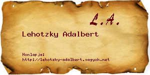 Lehotzky Adalbert névjegykártya